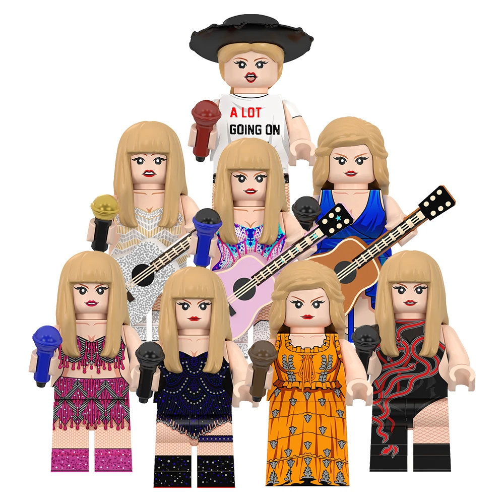 World Minifigs中国积木名人系列美国明星泰勒斯威夫特拼插小人仔