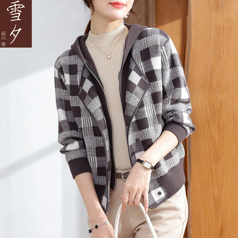 妈妈秋装时尚洋气上衣小个子水貂绒外套2023新款中老年女毛呢短款