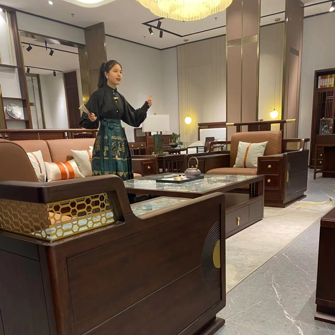 【东篱】新中式定制家具补差价客厅别墅储物成套桌椅