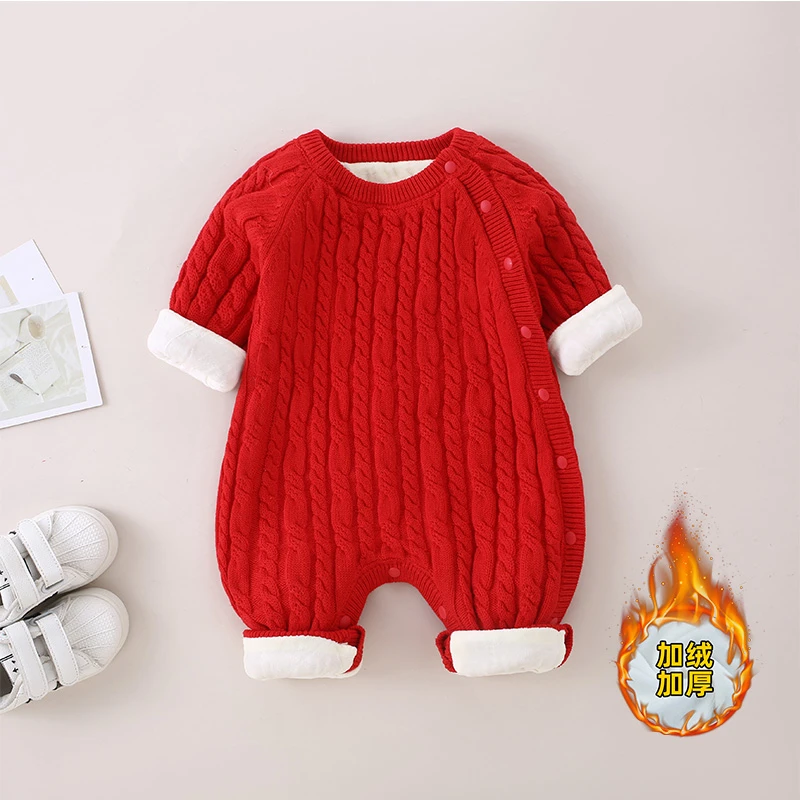 婴儿毛衣连体衣春秋宝宝毛衣男女童针织衫卡通保暖哈衣爬服9542