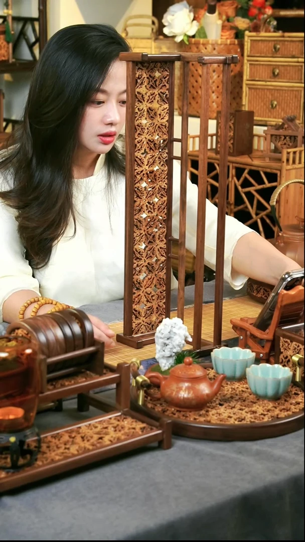 【闪购商品】茶室文房生活家核桃沥水杯架