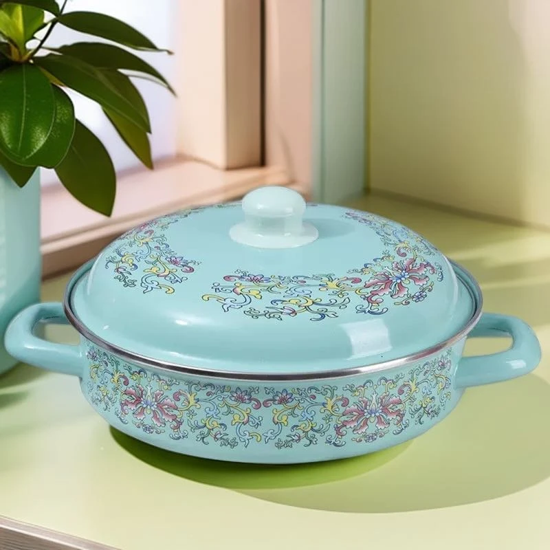 【新疆包邮】搪瓷花纹拉面机子盆