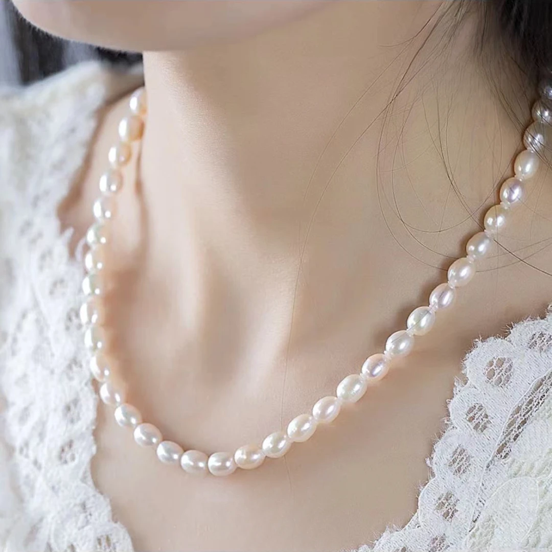 6-7mm天然淡水珍珠【美人泪】强光 时尚 百搭 气质优雅项链小胖米