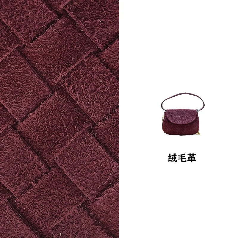羊皮手工编织小翻盖反绒手提包10049-1