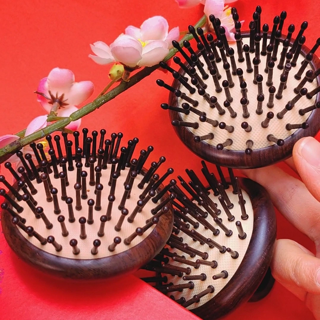 天然檀木气囊梳子按摩梳防脱便携家用美发造型