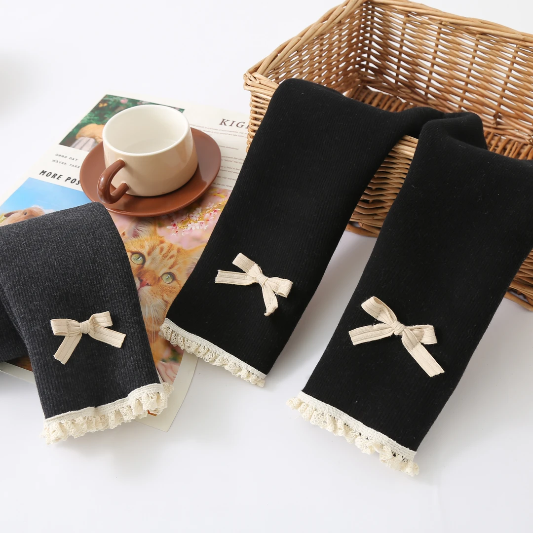 800克特厚冬季爆款一体绒新款加厚款儿童女宝打底裤蕾丝花边双结