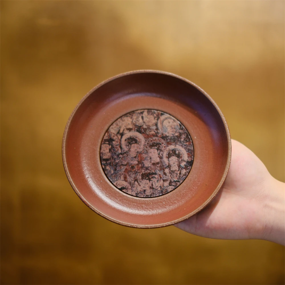大碗茶器【大梦敦煌】中式禅意复古圆形壶承佛心干泡台茶具16*16