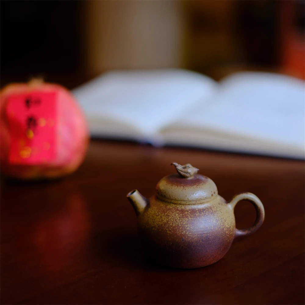 大碗茶器【古朴至美】仿古薄胎柴烧紫砂侘寂风原矿精工家用110cc