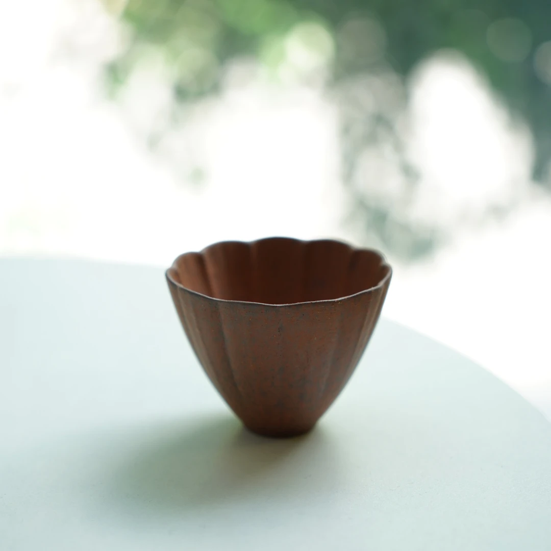 粗陶无釉茶杯 品茗杯 复古朴风老岩泥主人杯个性手工茶用具杯子