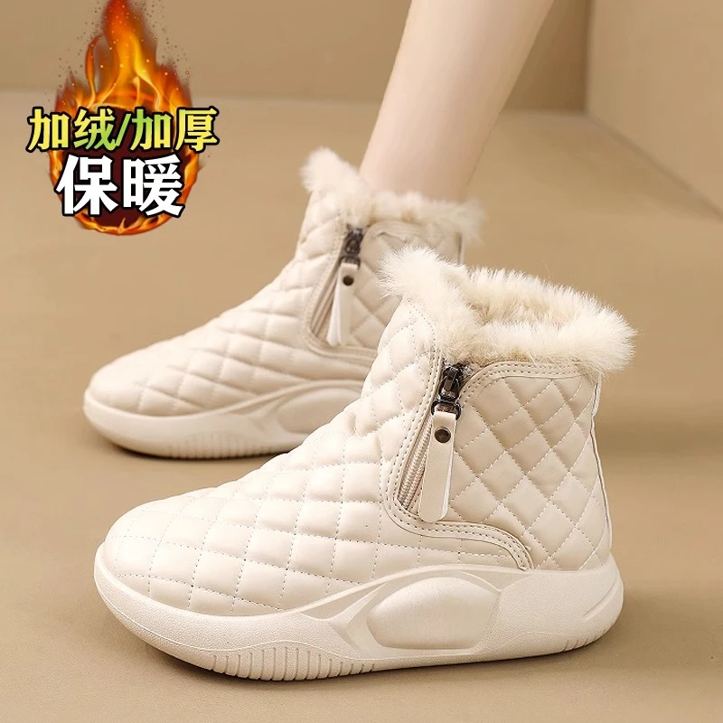 阿童木女童雪地靴冬季新款儿童加绒加厚大棉靴中大童厚底保暖棉鞋