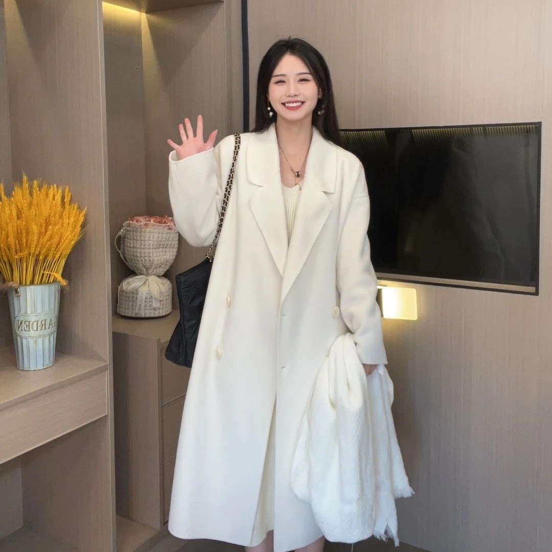 【直播专属】2023年秋冬最新款四粒扣洋气百搭大衣西装翻领网红轻奢