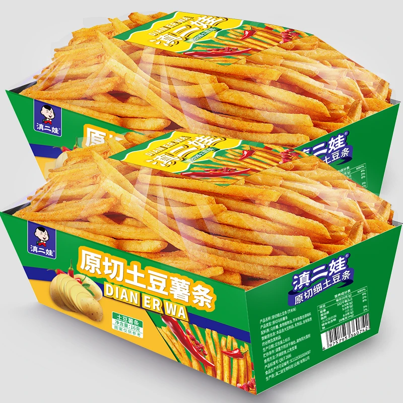 滇二娃农科院原切土豆薯条蜂蜜黄油味麻辣味薯片解馋便宜零食小吃