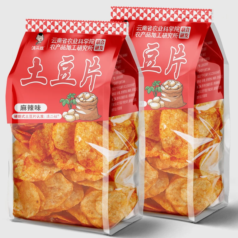滇二娃农科院原切土豆片云南贵州特产麻辣薯片条休闲小吃零食30克