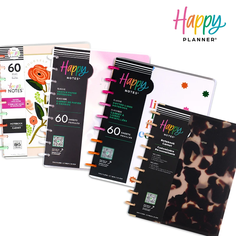 HAPPYPLANNER笔记本合集非标准B5中号60页内页蘑菇环活页本可拆卸