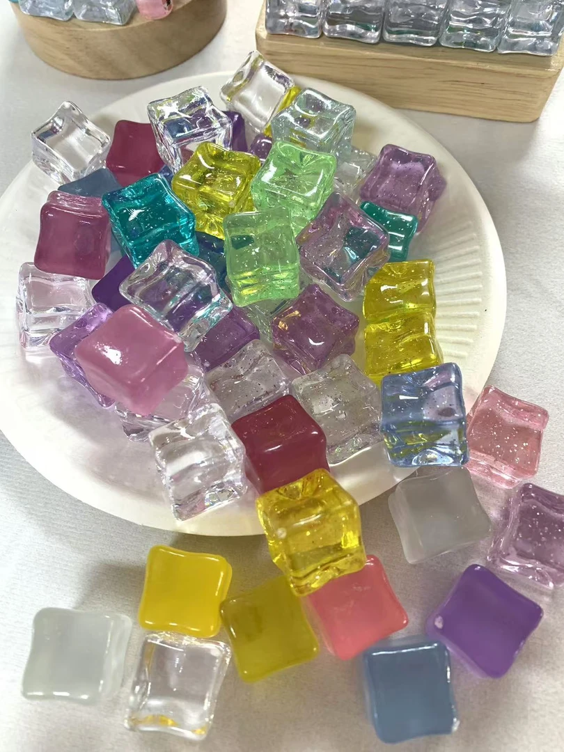 仿真透明大冰块夜光创意摆件彩色装饰