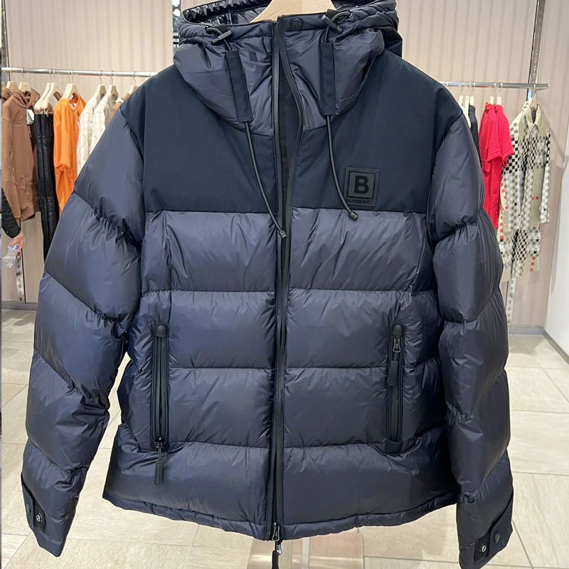 【美国发货】BURBERRY巴宝莉男款拼接连帽短款羽绒服