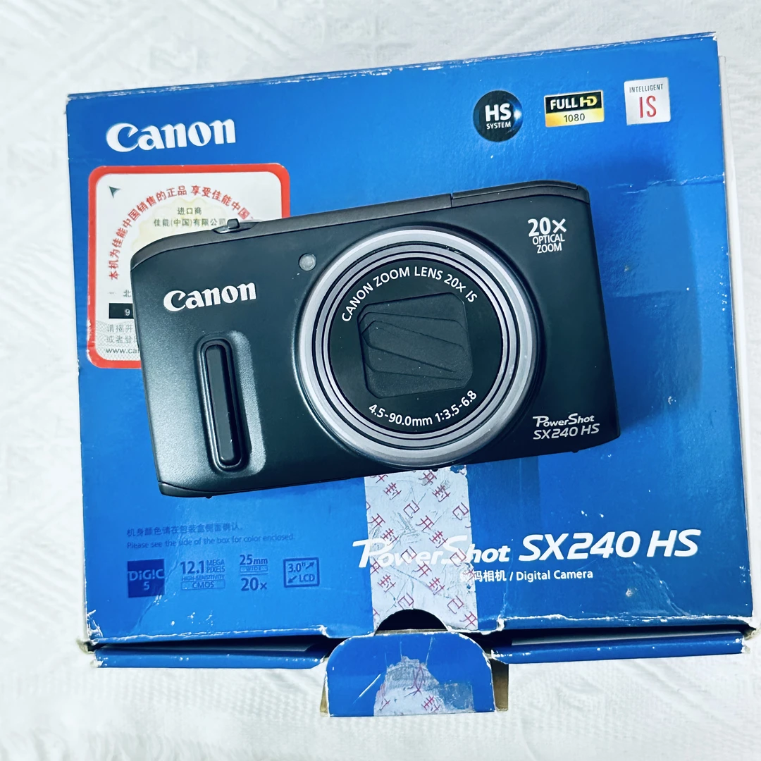 9新 Canon/佳能 sx240原盒1400w像素80倍长焦带实况可拍月亮福利