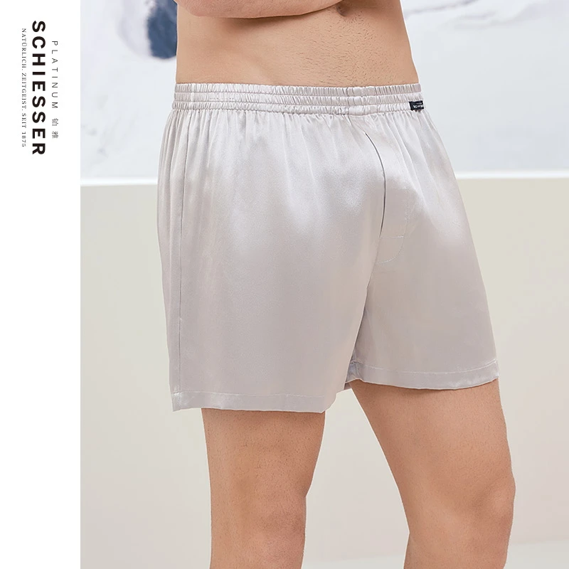 SCHIESSER舒雅铂雅夏季新品男士桑蚕丝真丝梭织阿罗裤家居短裤