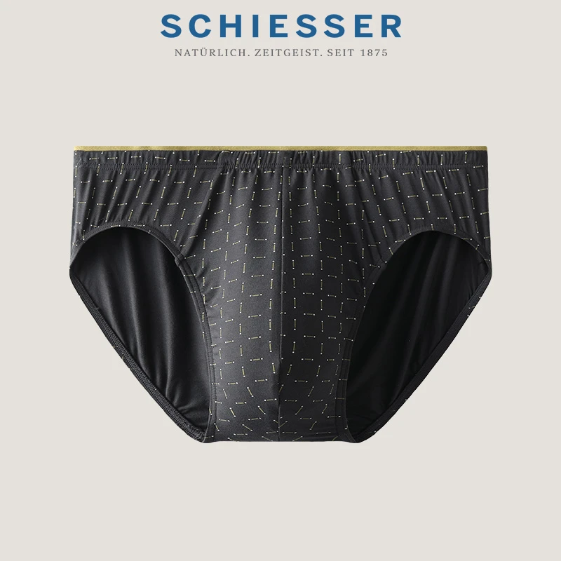 SCHIESSER舒雅Becover系列莫代尔格纹印花男士中腰三角内裤20616S