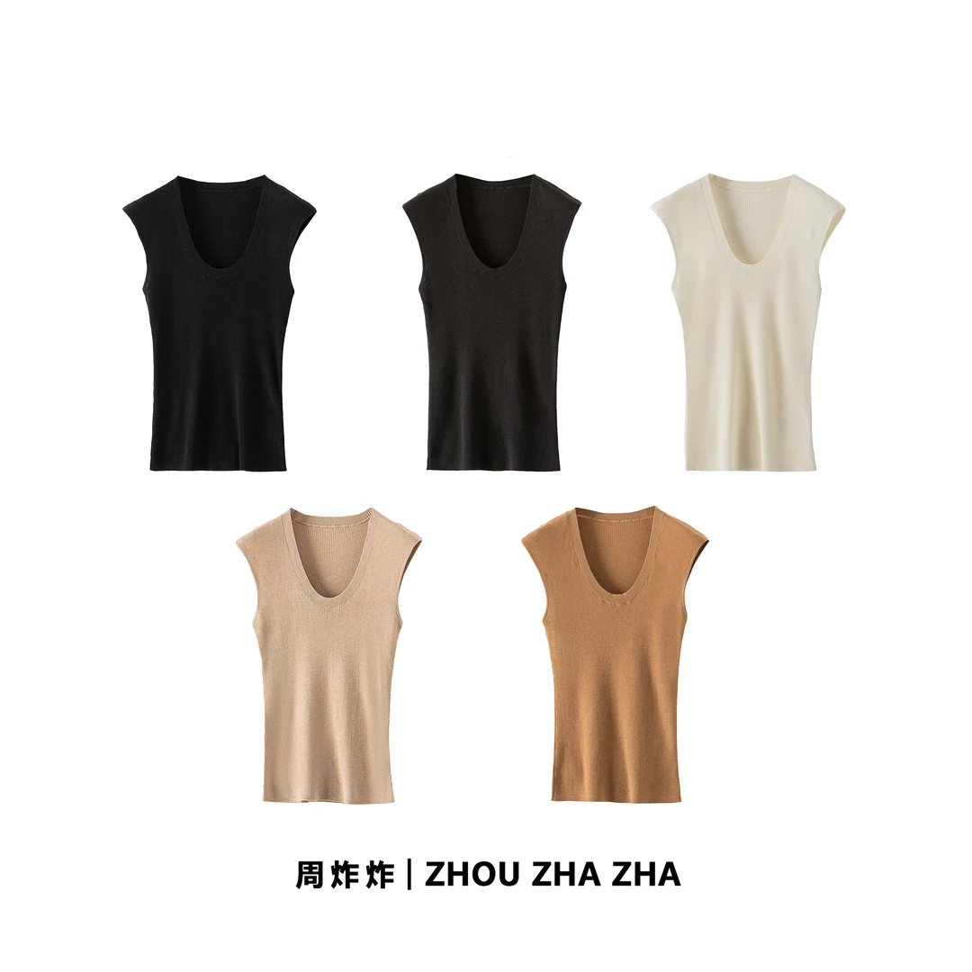 【周炸炸】2024新款时尚休闲针织毛衣背心#240521