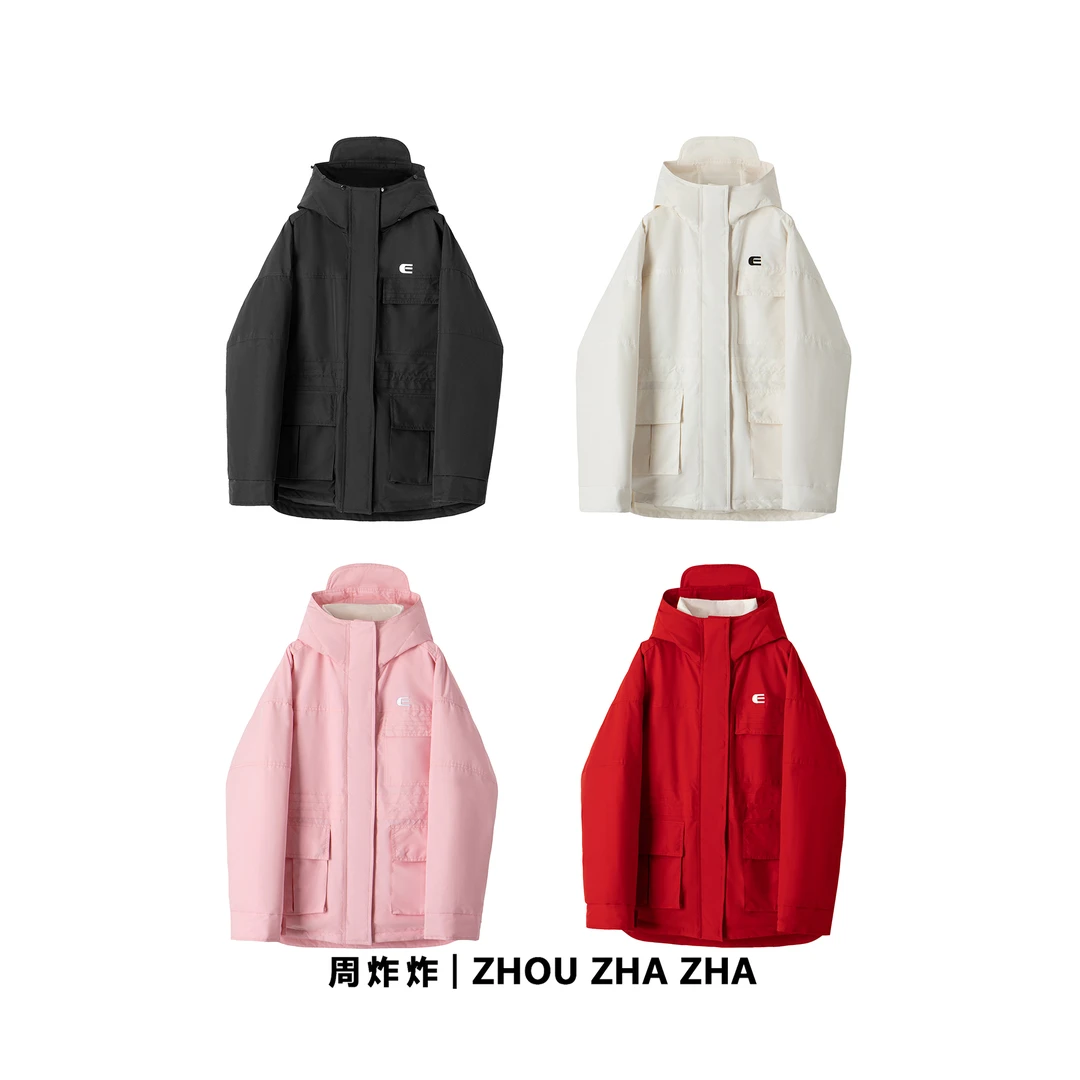 【周炸炸】90白鸭工装羽绒服 秋冬时尚保暖连帽#248039（无毛领）