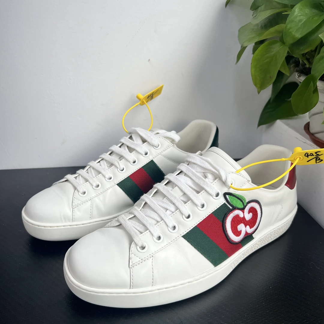 GUCCI/古驰41欧码苹果刺绣ACE小白鞋无配件成色自定义wdf427