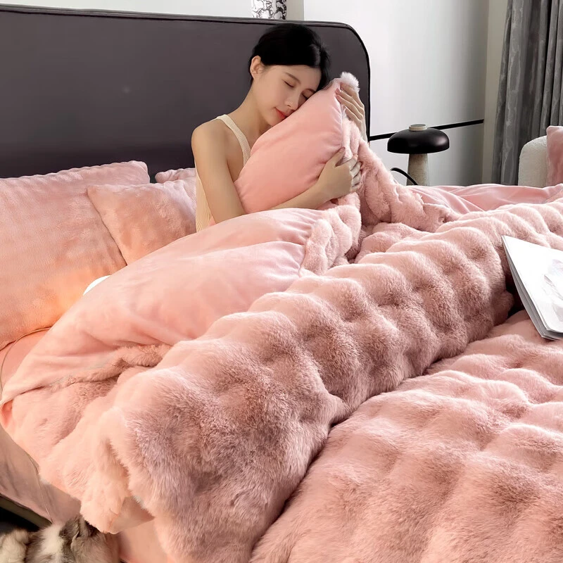加厚牛奶绒被套单件150x200x230兔毛绒被单人1.5m珊瑚法兰绒被罩