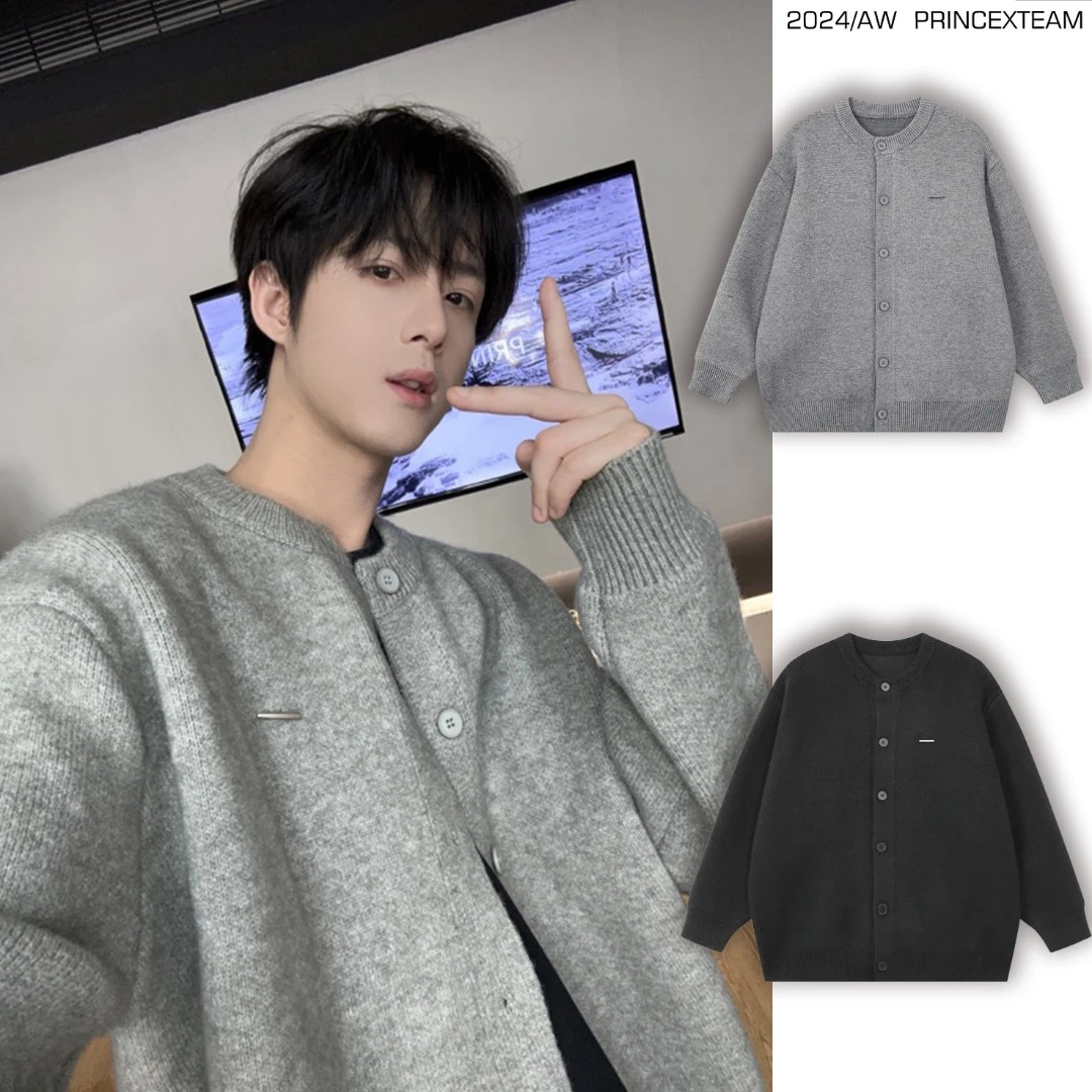 XT秋季新品小钢标极简风毛衣开衫外套男女同款休闲百搭