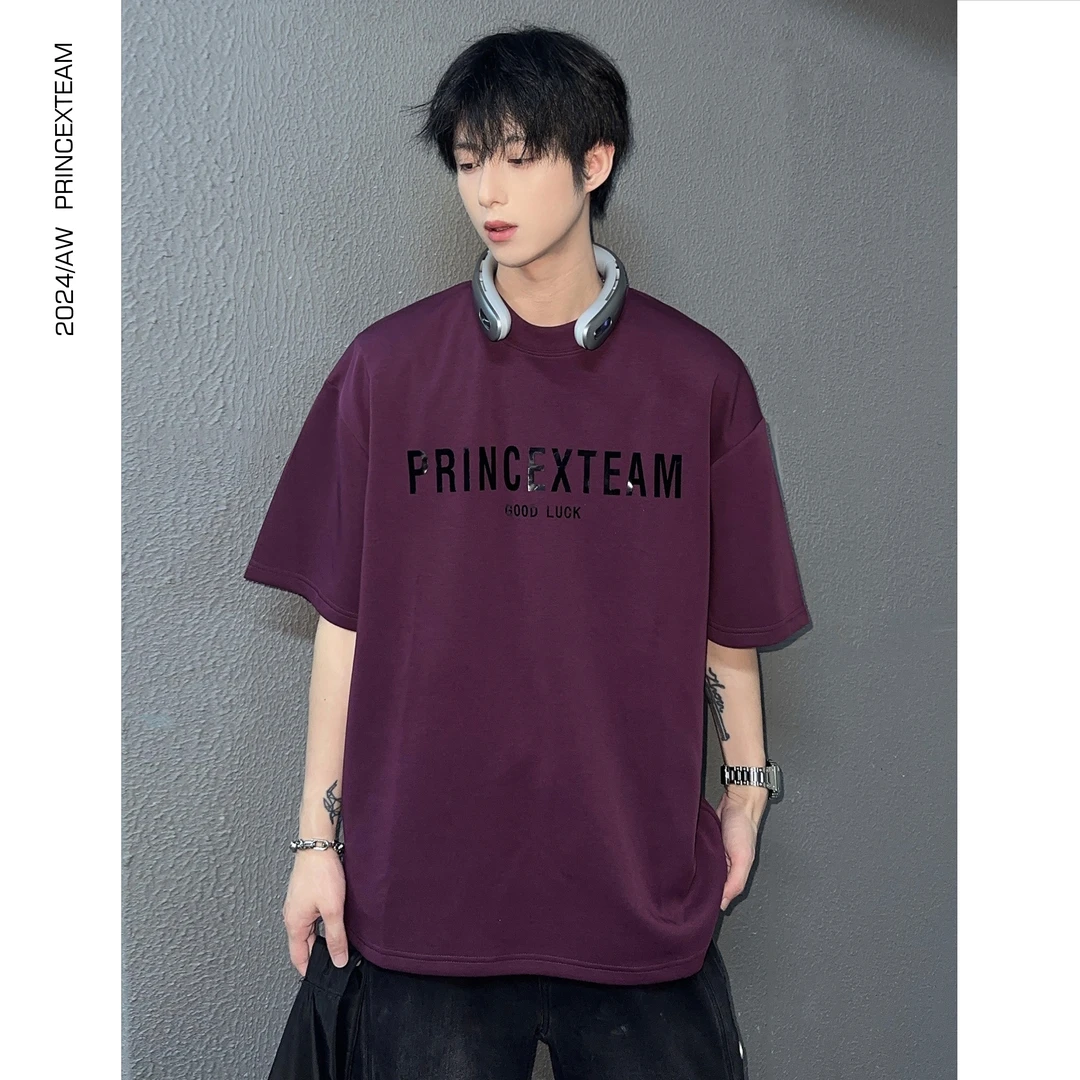 X.T新款【镜面立体字母】夏季凉感ins短袖T恤男百搭宽松棉半袖休闲