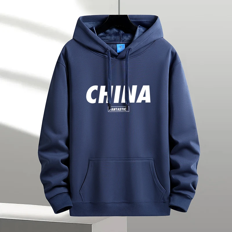 秋冬新款加绒加厚学生运动休闲卫衣保暖宽松连帽青少年男女帽衫