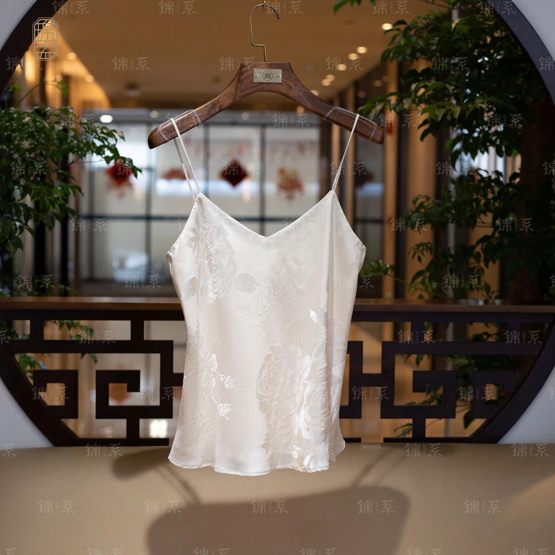 【锦·系】真丝烫金新中式国风桑蚕丝吊带背心C-36168-1-S3149961