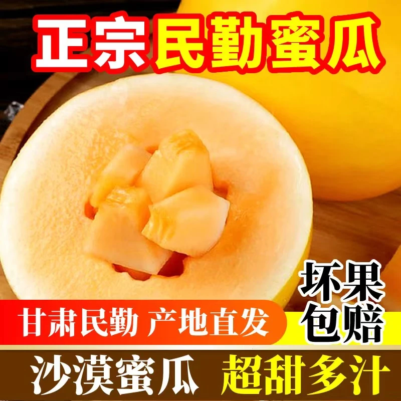 【坏果包赔】民勤沙漠蜜瓜金红宝甜瓜香甜爽口黄河蜜瓜带箱8-9斤