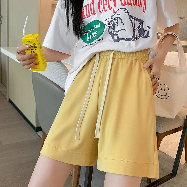 夏季透气百搭抽绳女五分短裤
