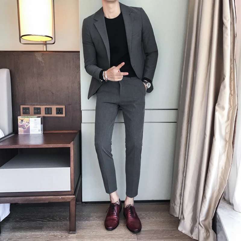 休闲西服男外套2025爆款新郎结婚正装高级感痞帅修身单西商务西装