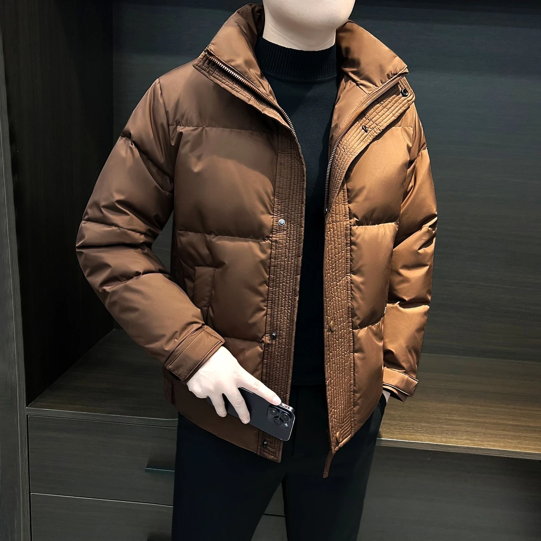 立领冬季羽绒服男款爆款2024新款正品痞帅男装时尚男士羽绒衣外套