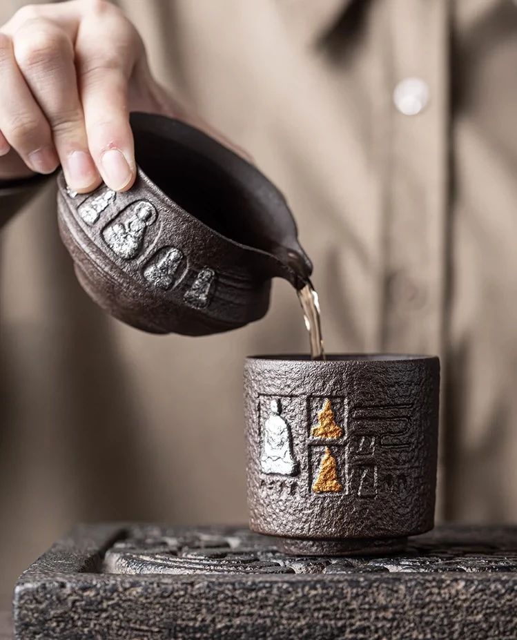 复古老岩泥敦煌无相茶杯个人专用家用泡茶杯功夫茶具主人杯诧寂风