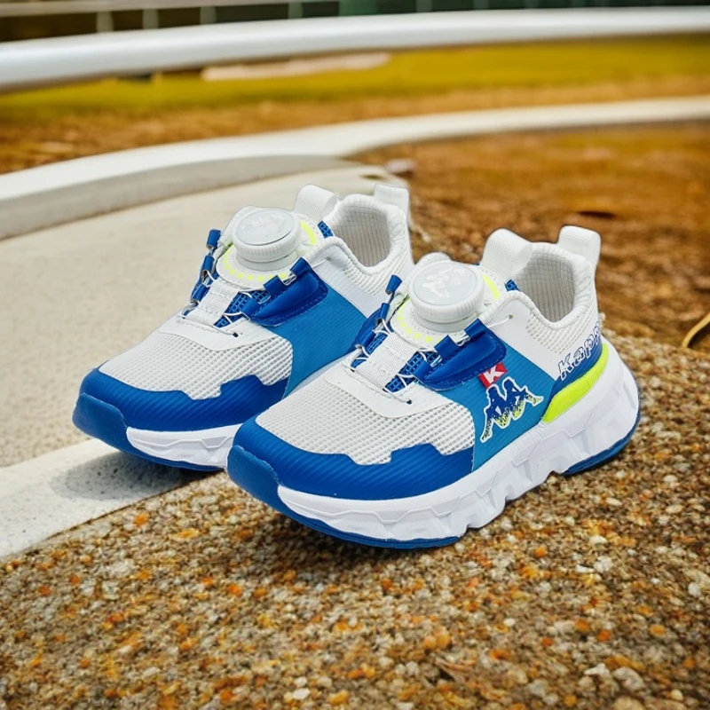Kappa Kids卡帕春季新款童鞋网面透气休闲耐磨旋钮扣款大童运动鞋