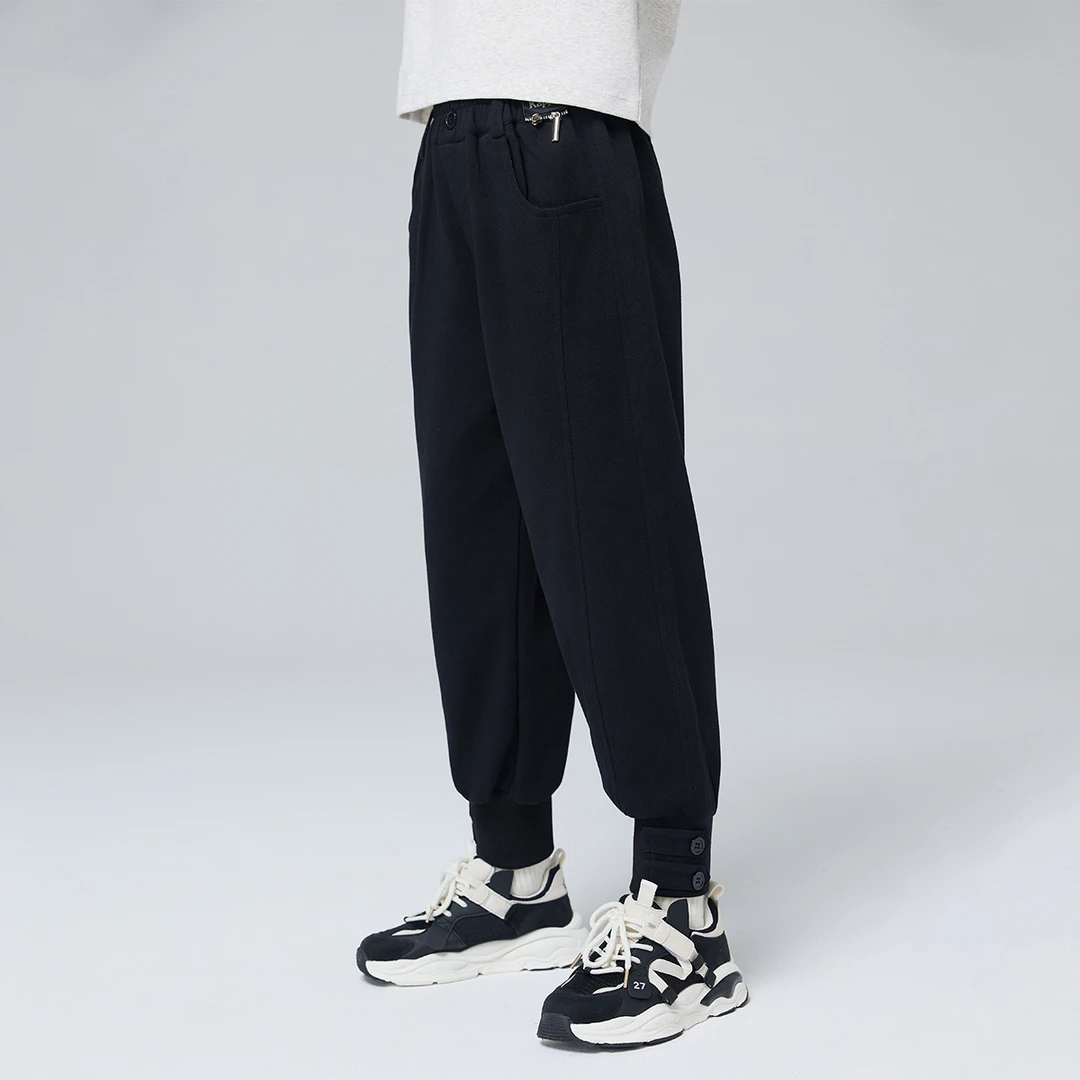 Kappa Kids卡帕秋季中大童百搭潮流舒适时尚宽松九分运动休闲长裤