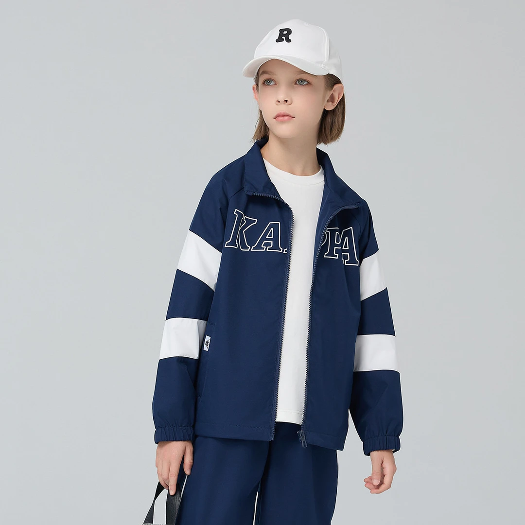 Kappa Kids卡帕秋款儿童中大童时尚休闲拼接舒适潮流时尚外套