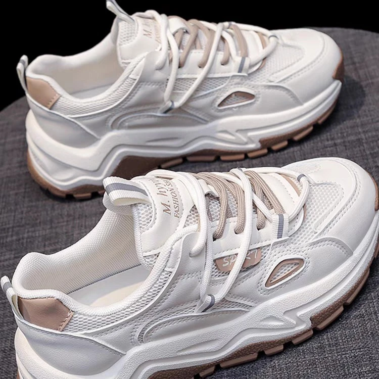 厚底老爹鞋女2024秋季新款增高防滑运动鞋女款网面透气休闲鞋