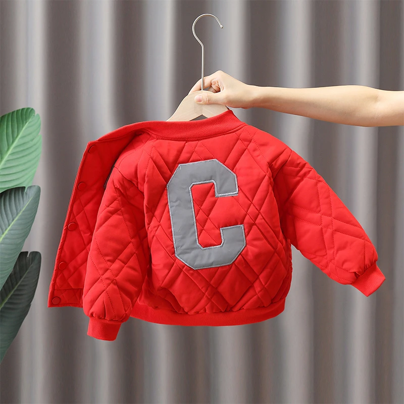 男童冬装棉衣2025新款儿童夹棉棒球服外套秋冬帅气男孩轻薄款棉服