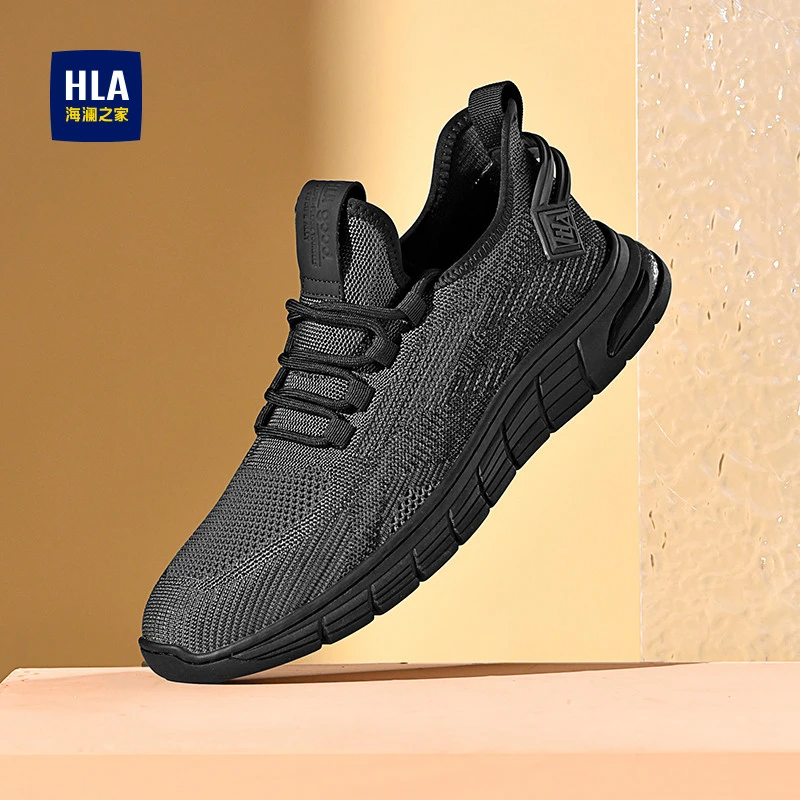 HLA/海澜之家男鞋新款秋季潮流舒适百搭休闲飞织鞋耐磨跑步运动鞋