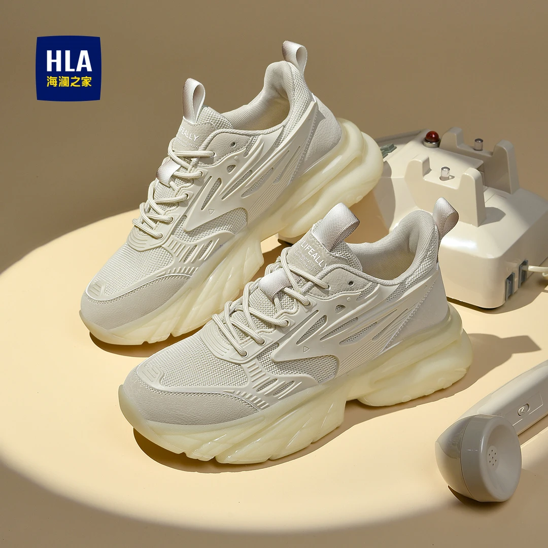 HLA/海澜之家男鞋2024秋冬时尚增高百搭运动鞋耐磨老爹鞋男休闲鞋