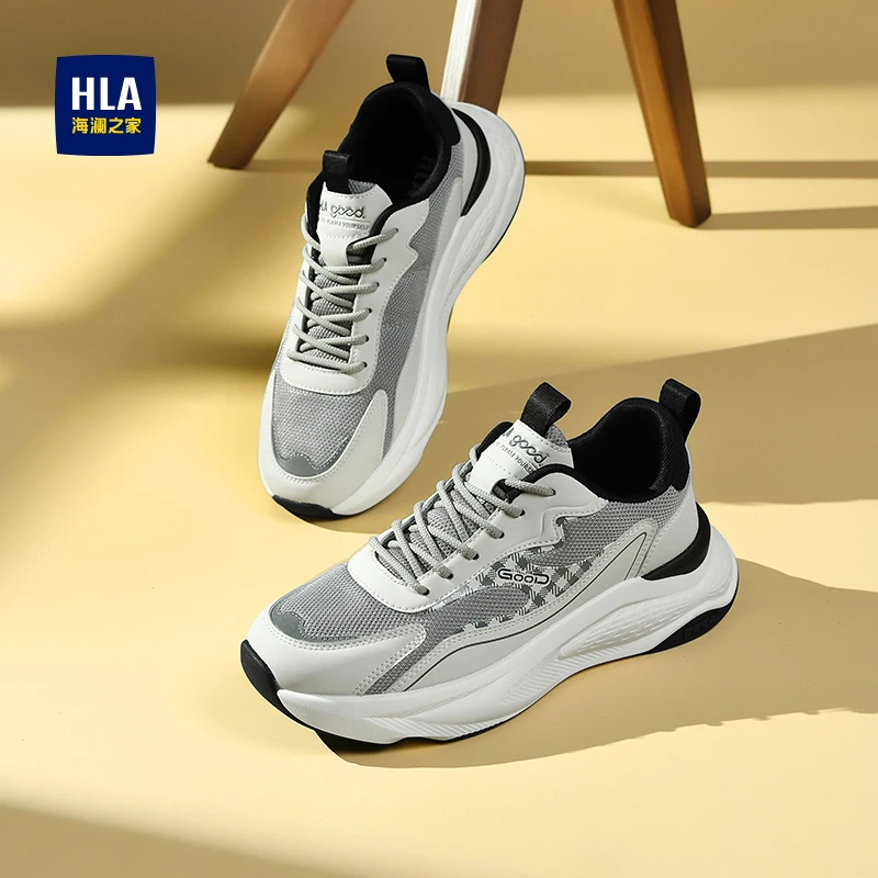 HLA/海澜之家男鞋新款秋季时尚百搭增高运动鞋男士休闲户外跑步鞋