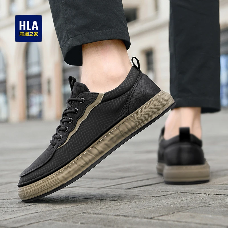 HLA/海澜之家潮流春季款男潮鞋防滑百搭时尚系带男士运动鞋轻便