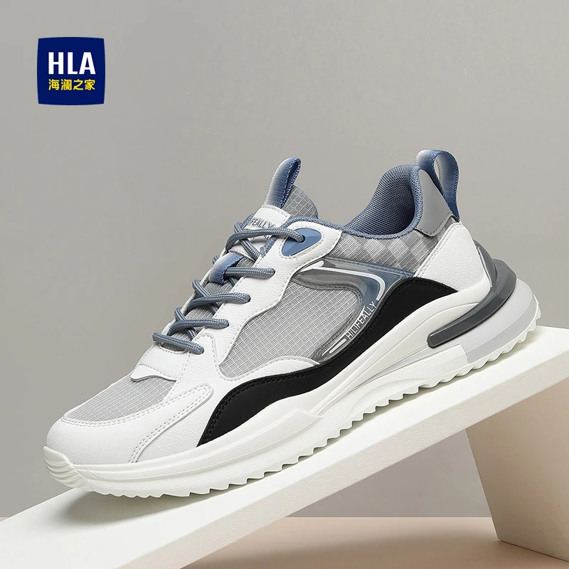 HLA/海澜之家新款春夏男鞋时尚潮流舒适网面运动系带百搭男士潮鞋