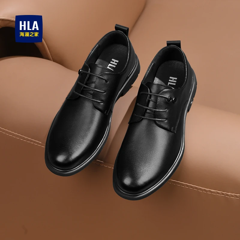 HLA/海澜之家男鞋新款秋季经典尖头正装商务皮鞋百搭男士德比鞋