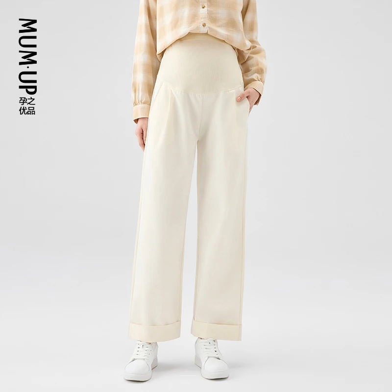 【时尚简约裤】孕之优品孕妇百搭秋季裤托腹休闲直筒裤孕妇装2420