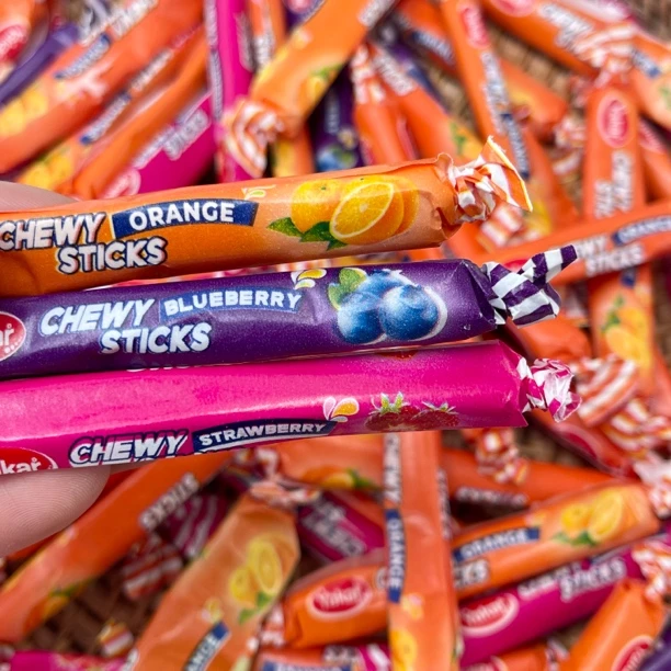 酸奶味果味软糖长条500克草莓蓝莓橙子口味