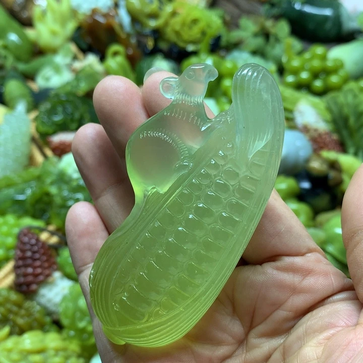 蛇纹石玉手把件未镶嵌山
